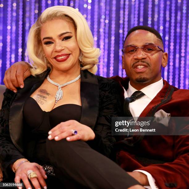 Faith Evans and her husband Stevie J attend the Post Show for the 2018 Soul Train Awards, presented by BET, at the Orleans Arena on November 17, 2018...