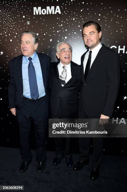 Robert DeNiro, Martin Scorsese, and Leonardo DiCaprio attend The Museum Of Modern Art Film Benefit Presented By CHANEL: A Tribute To Martin Scorsese...