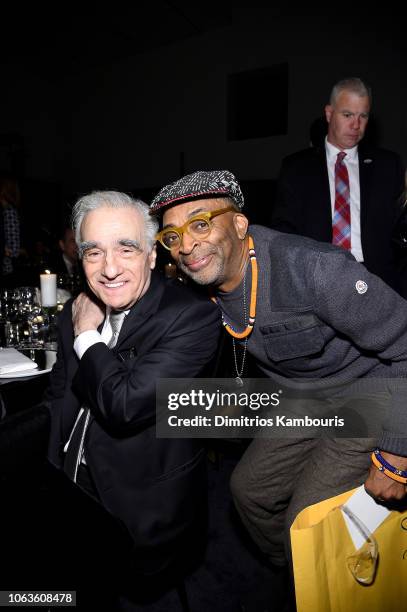 Martin Scorsese and Spike Lee attend The Museum Of Modern Art Film Benefit Presented By CHANEL: A Tribute To Martin Scorsese on November 19, 2018 in...