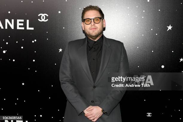 Jonah Hill attends The Museum Of Modern Art Film Benefit Presented By CHANEL: A Tribute To Martin Scorsese on November 19, 2018 in New York City.