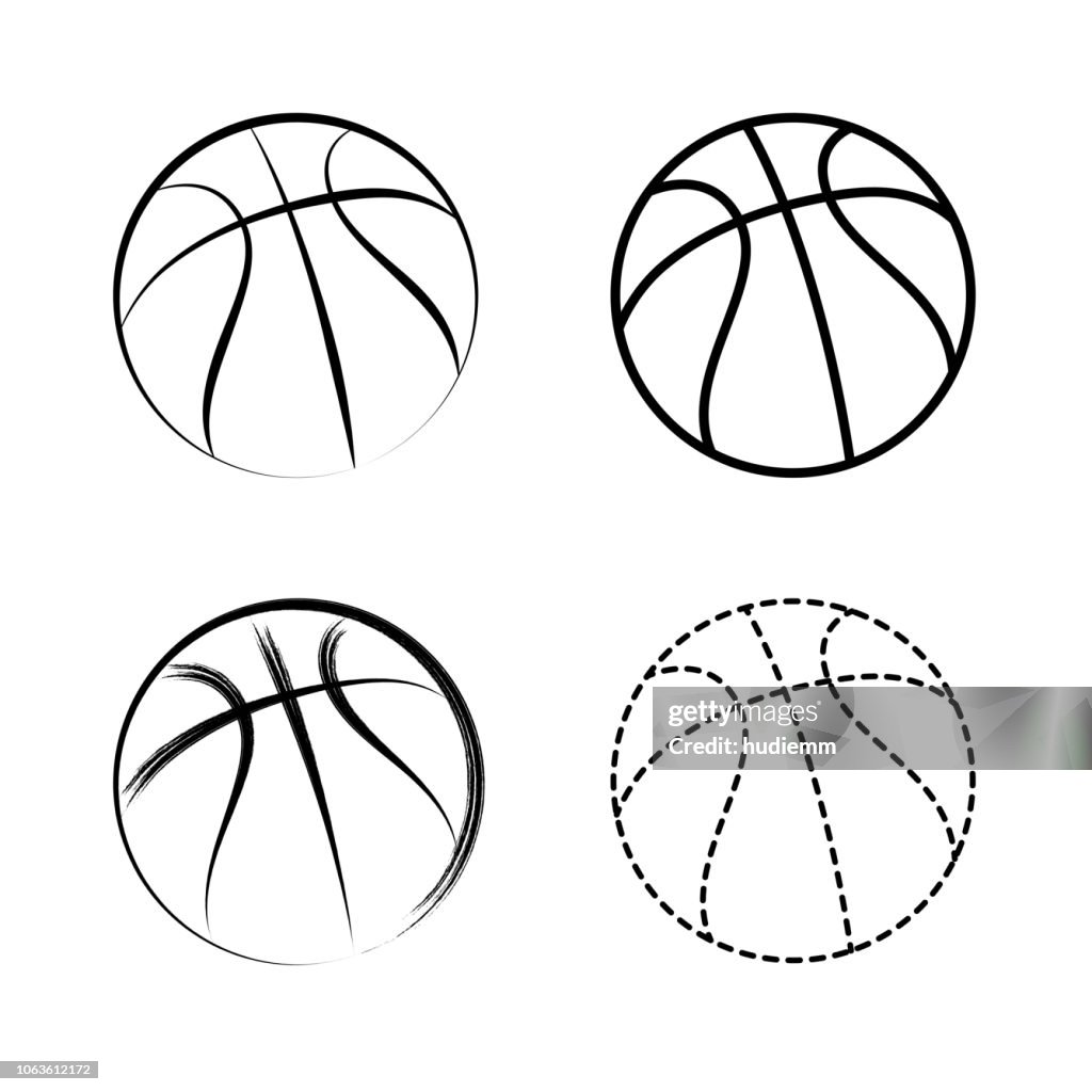 Vektor Strichzeichnung Basketball-Ikone