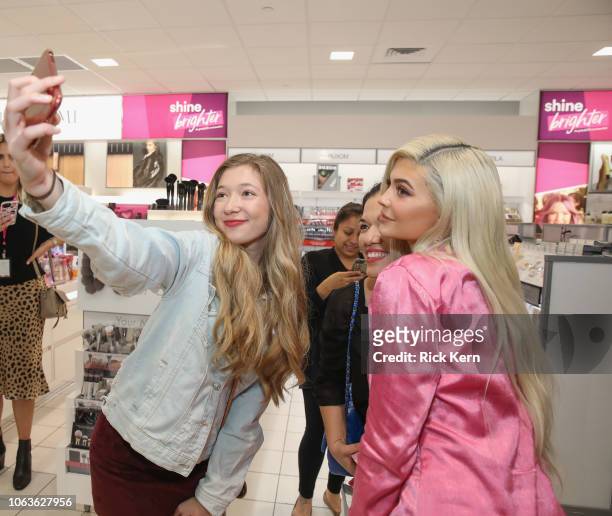 Kylie Jenner visits Houston Ulta Beauty to promote the exclusive launch of Kylie Cosmetics with the beauty retailer, starting this month on November...