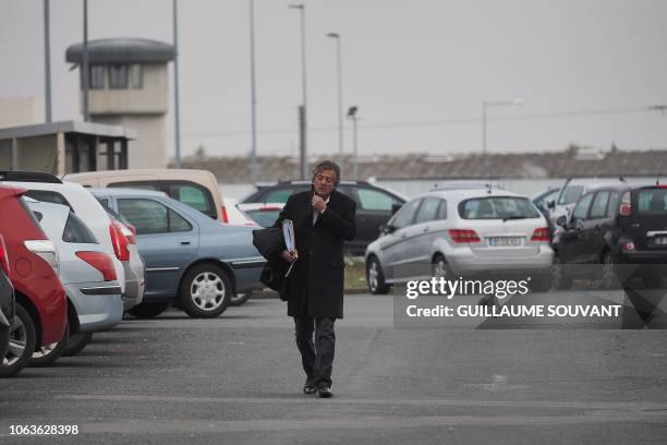 Jean-Claude Romand's lawyer Jean-Louis Abad arrives on November 20, 2018 at the Saint-Maur prison where Jean-Claude Romand, sentenced to life in 1996...