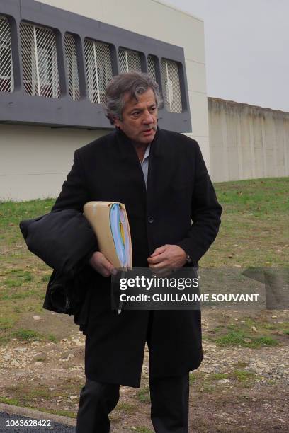 Jean-Claude Romand's lawyer Jean-Louis Abad arrives on November 20, 2018 at the Saint-Maur prison where Jean-Claude Romand, sentenced to life in 1996...
