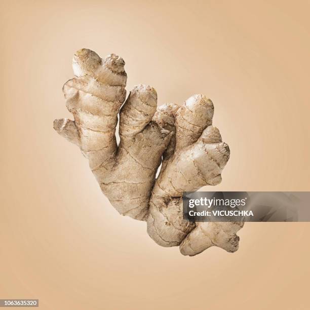 ginger root on light background - ginger stock-fotos und bilder