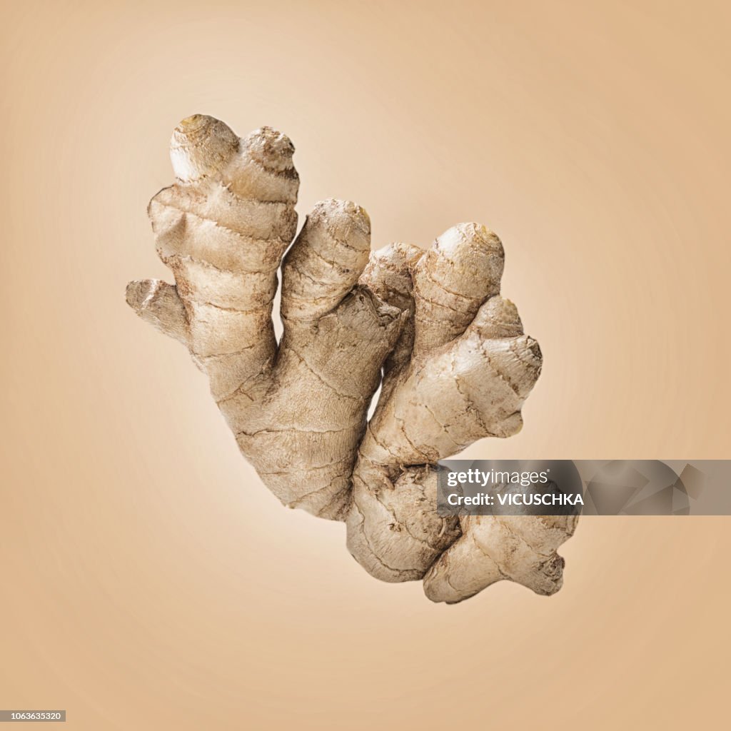 Ginger root on light background
