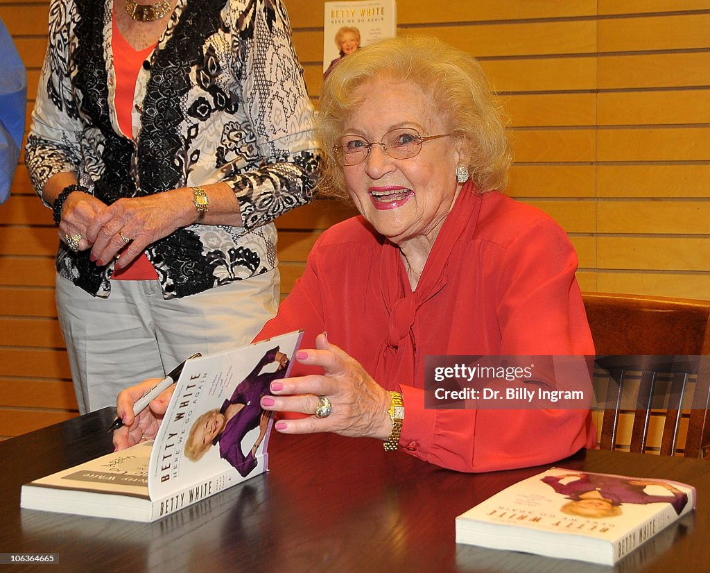 Betty White Signs Copies Of Her Book "Here We Go Again: My Life In Television"