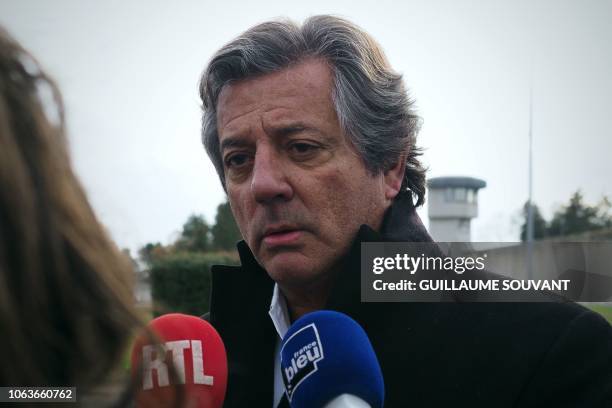 Lawyer Jean-Claude Romand, Jean-Louis Abad, speaks to the press on November 20 as he leaves the prison of Saint-Maur, central France, where his...