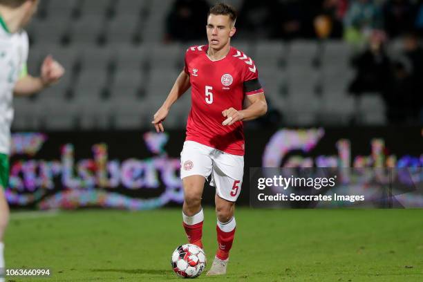 Jonas Knudsen of Denmark during the UEFA Nations league match between Denmark v Republic of Ireland at the Ceres Park on November 19, 2018 in Aarhus