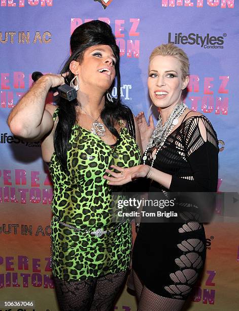 Left Perez Hilton and right Natasha Bedingfield attend Perez Hilton�s "One Night in Jersey" during OUT in AC weekend at The House of Blues at...