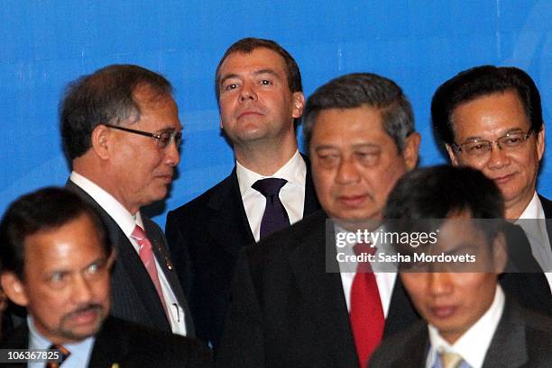 Russian President Dmitry Medvedev arrives for the ASEAN-Russia Summit on October 30, 2010 in Hanoi, Vietnam. The summit is taking place on the...