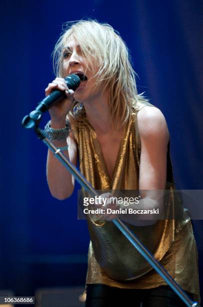 Emily Haines of Metric performs during the first day of Voodoo Experience 2010 at City Park on October 29, 2010 in New Orleans, Louisiana.