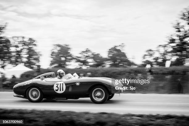 ferrari 500 mondial replica racing car - vintage car racing stock pictures, royalty-free photos & images