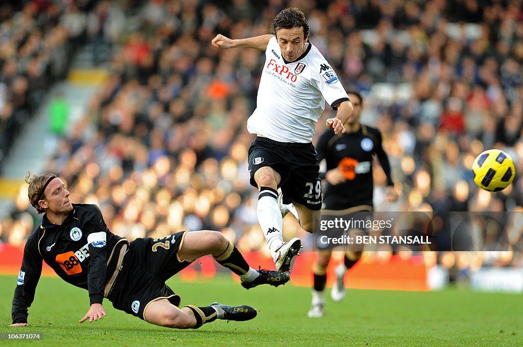 Fulham's Welsh midfielder Simon Davies (
