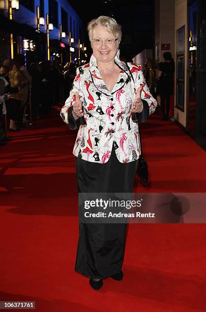 German Education Minister Annette Schavan arrives for the UNESCO Charity-Gala 2010 at Maritim Hotel on October 30, 2010 in Duesseldorf, Germany.