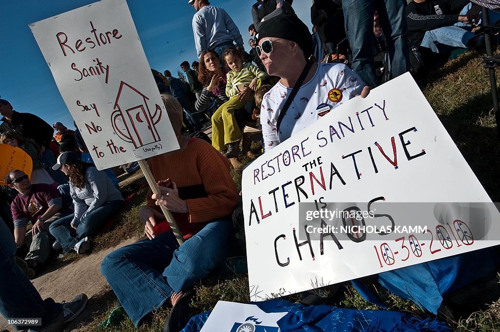 People gather on the National Mall in Wa
