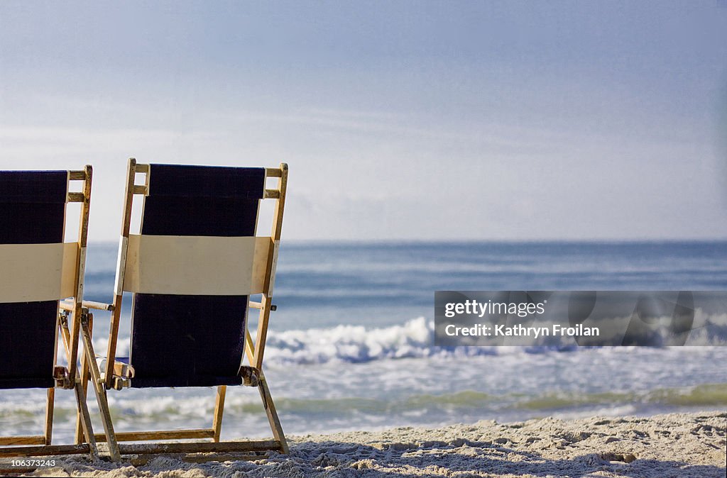 Early morning surf as chairs await...
