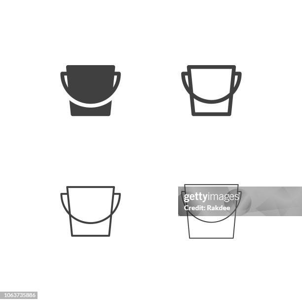 bucket icons - multi series - handle icon stock illustrations