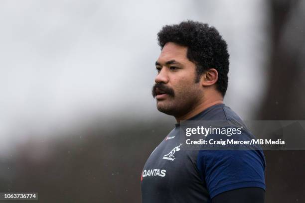 Tatafu Polota-Nau during an Australia training session at The Lensbury on November 20, 2018 in London, England.