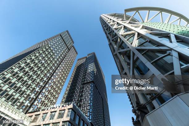 low angle view of skyscrapers in seoul - south korea office stock pictures, royalty-free photos & images