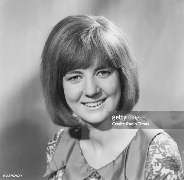 Headshot of singer Cilla Black, 1964.