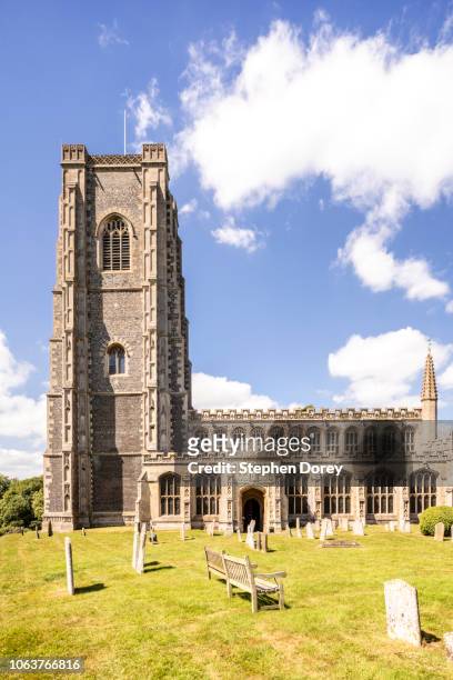 the parish church of st peter & st paul dating from 1525 in the ancient town of lavenham, suffolk uk - lavenham church stock pictures, royalty-free photos & images