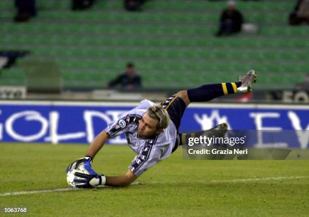 Sebastien Frey of Parma in action during the Serie A match between Udinese and Parma, played at the Friuli Stadium, Udine . DIGITAL IMAGE Mandatory...