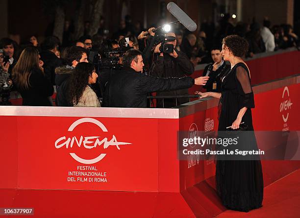 Kseniya Rappoport attends the "Il padre e lo stranie" premiere during The 5th International Rome Film Festival at Auditorium Parco Della Musica on...