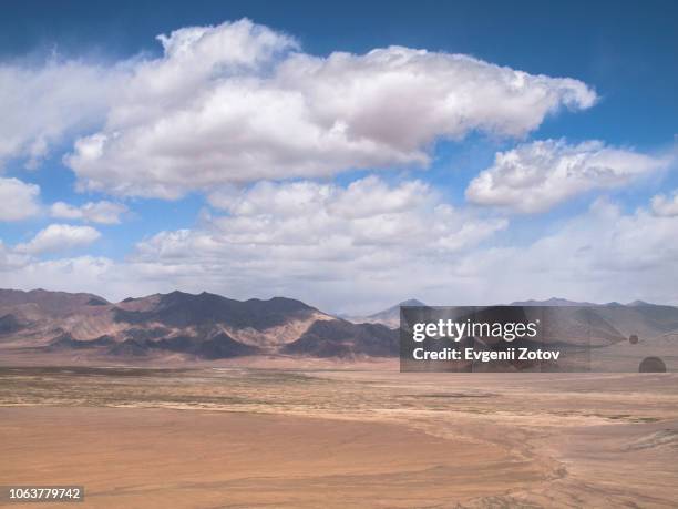 highland desert under cloudy sky in the eastern pamirs, tajikistan - afghanistan desert stock pictures, royalty-free photos & images