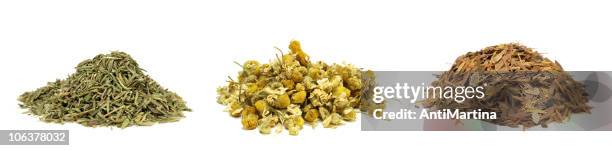 herbal tea isolated on white - dried food stock pictures, royalty-free photos & images