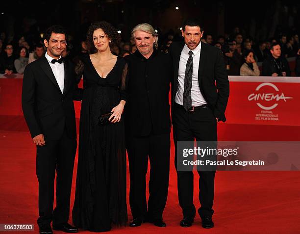 Amr Waked, Kseniya Rappoport, Ricky Tognazzi and Alessandro Gassman attend the "Il padre e lo stranie" premiere during The 5th International Rome...