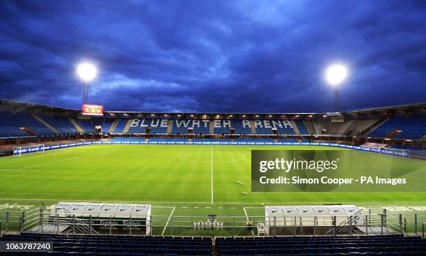 General view of the Blue Water Arena before the international friendly match between Denmark U21 and England U21.