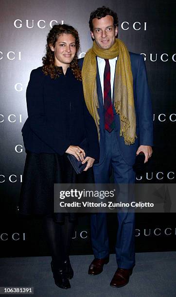 Ginevra Elkann and Giovanni Gaetani dell'Aquila d'Aragona attend the World Restoration Premiere Of "La Dolce Vita" Dinner Hosted by Gucci at the...