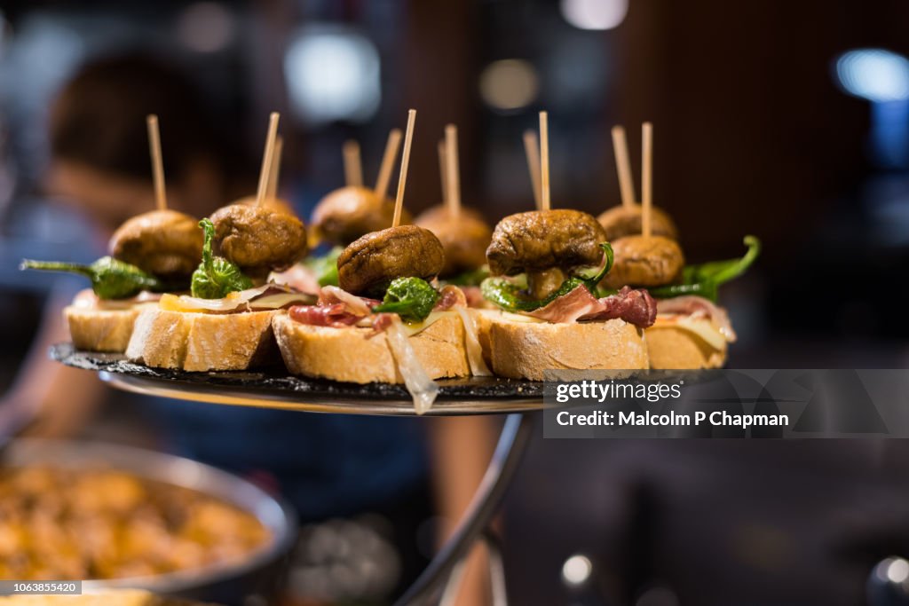 Pintxos, typical Basque tapas