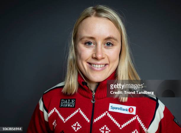 Ragnhild Haga of Norwegian Cross Country Ski Team during photo call on November 14, 2018 in Beitostoelen, Norway.