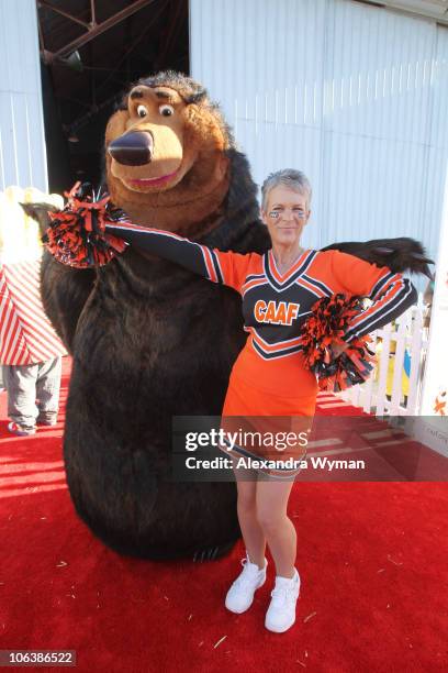 Jamie Lee Curtis arrives at The 17th Annual Dream Halloween presented by CAAF held at The Barker Hangar on October 30, 2010 in Santa Monica,...
