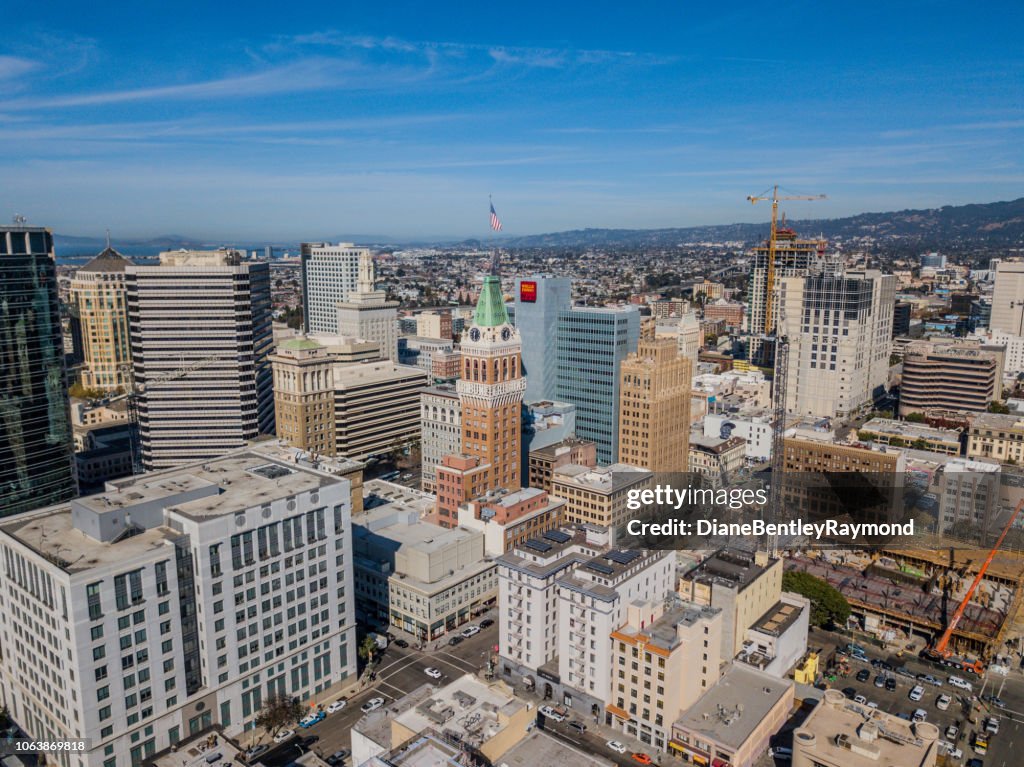 Aerial view of Downtown Oakland Skyscrapers
