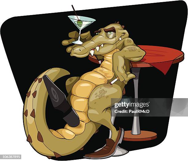 lounge lizard - two faces stock illustrations