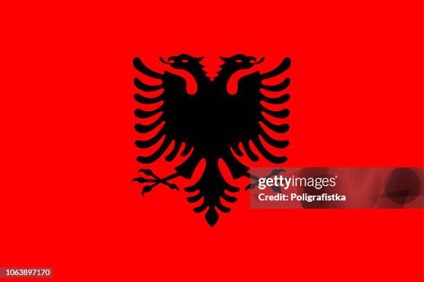 illustrations, cliparts, dessins animés et icônes de drapeau de l’albanie - drapeau albanais