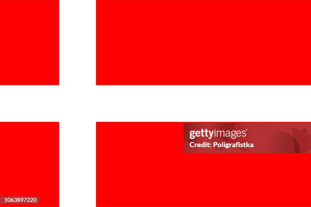 flagge von dänemark - dänische flagge stock-grafiken, -clipart, -cartoons und -symbole