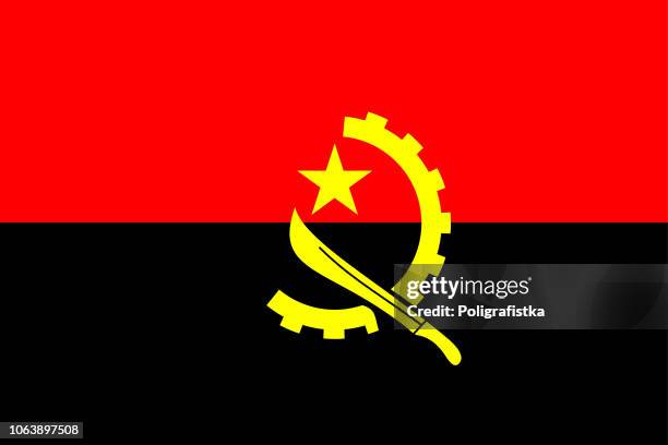 flagge von angola - angola stock-grafiken, -clipart, -cartoons und -symbole