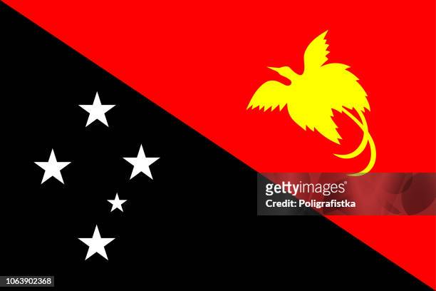 illustrazioni stock, clip art, cartoni animati e icone di tendenza di bandiera della papua nuova guinea - nuova guinea