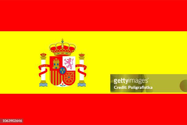 illustrations, cliparts, dessins animés et icônes de pavillon de l’espagne - drapeau espagnol