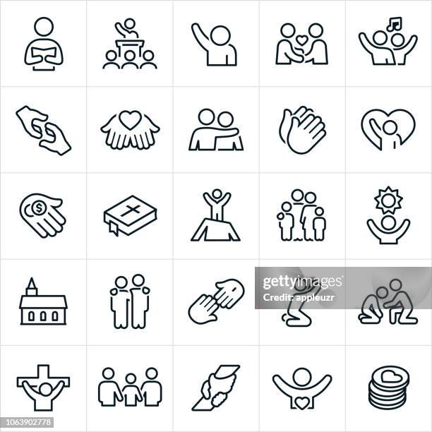 worship icons - christianity stock illustrations