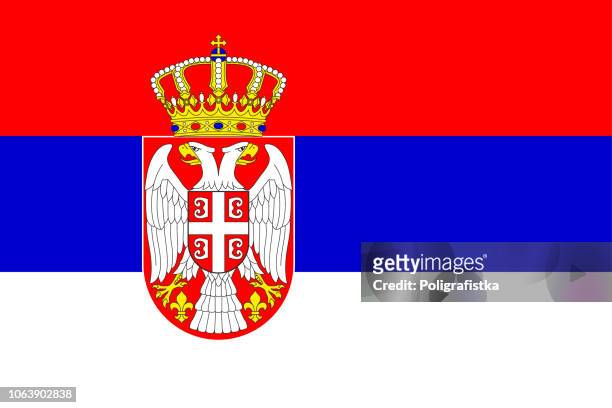 flag of serbia - serbian flag stock illustrations