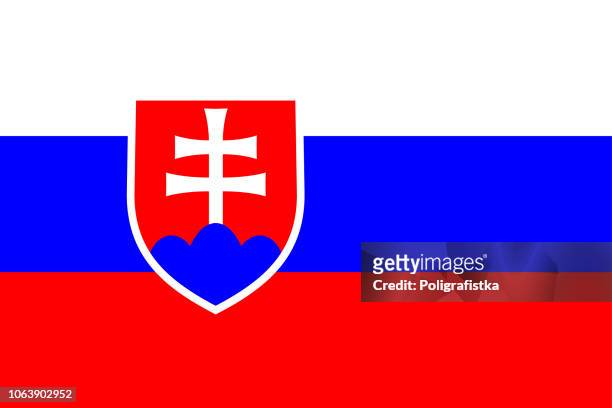 flag of slovakia - slovakia stock illustrations