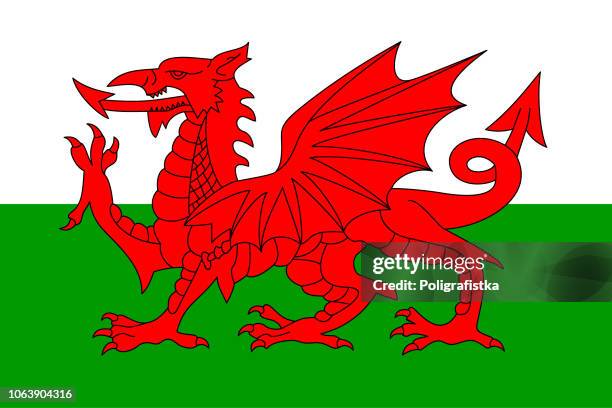 stockillustraties, clipart, cartoons en iconen met vlag van wales - prince charles prince of wales