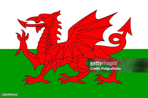 威爾士國旗 - welsh flag 幅插畫檔、美工圖案、卡通及圖標
