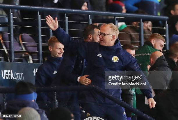 Scotland manager Alex McLeish reacts at the end of the UEFA Nations League C group one match between Scotland and Israel at Hampden Park on November...