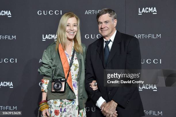 Paige Powell and Gus Van Sant attend LACMA Art + Film Gala 2018 at Los Angeles County Museum of Art on November 3, 2018 in Los Angeles, CA.